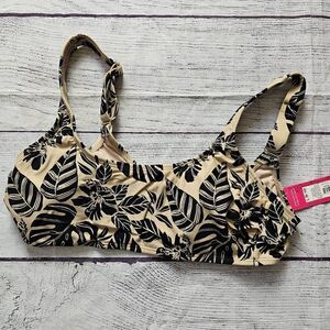 Junior's Bralette Bikini Top Tropical Print Small (0/2)